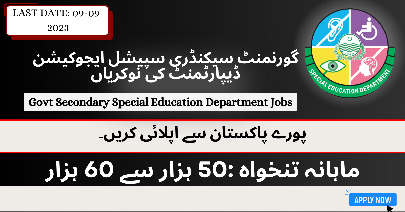 Govt Secondary Special Education Department Bahawalpur Jobs