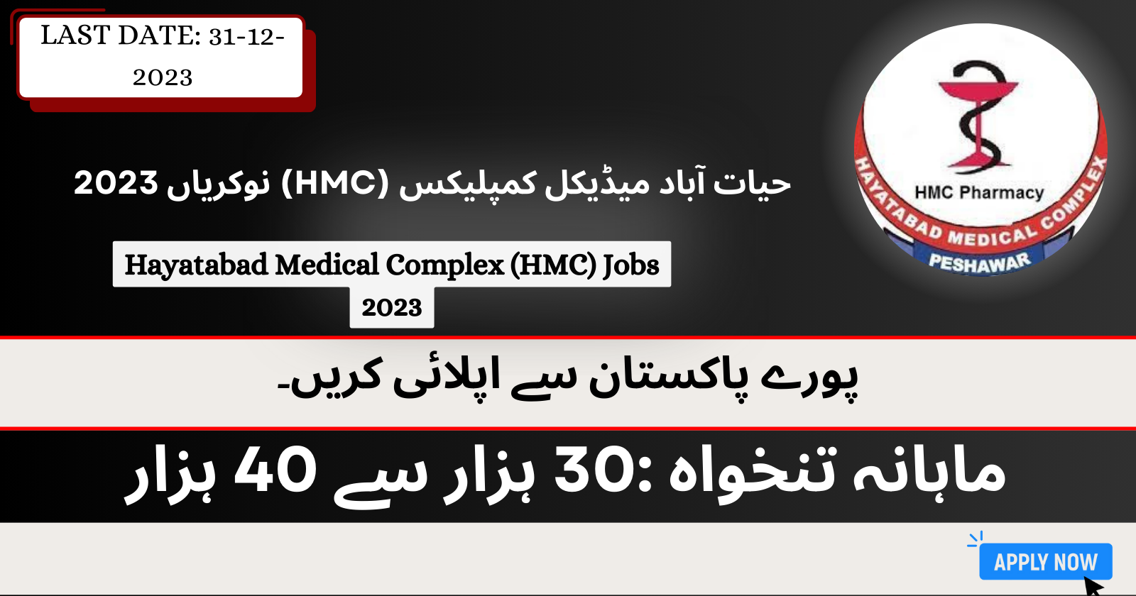 HMC Peshawar Jobs 2023