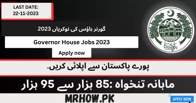 Governor House Jobs 2023 | Apply Now