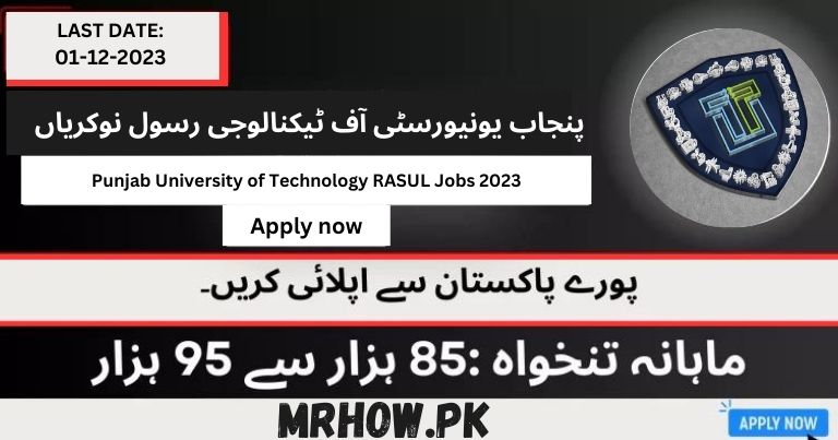 Punjab University of Technology RASUL Jobs 2023| Apply Now